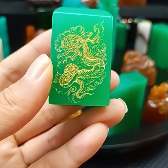 寿山石印石雅安新绿