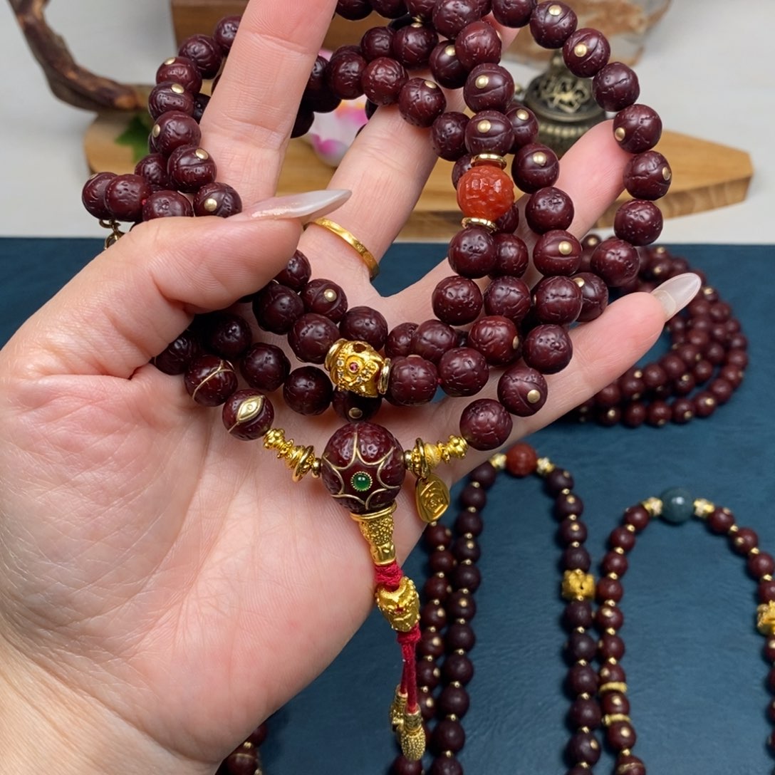 凤眼菩提手串108金钉金满配9.5
