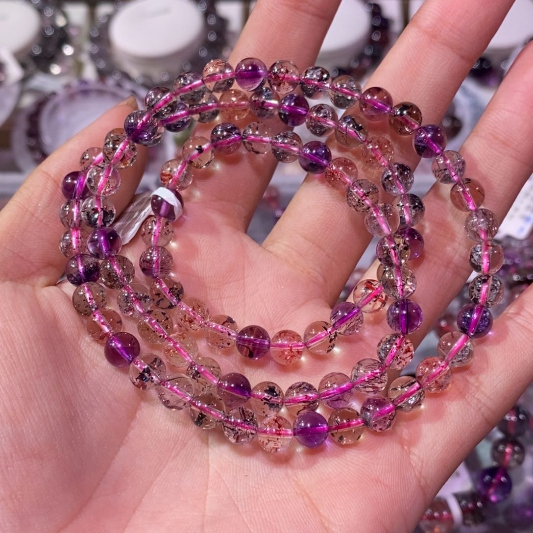 水晶手链未镶嵌超七多圈6+