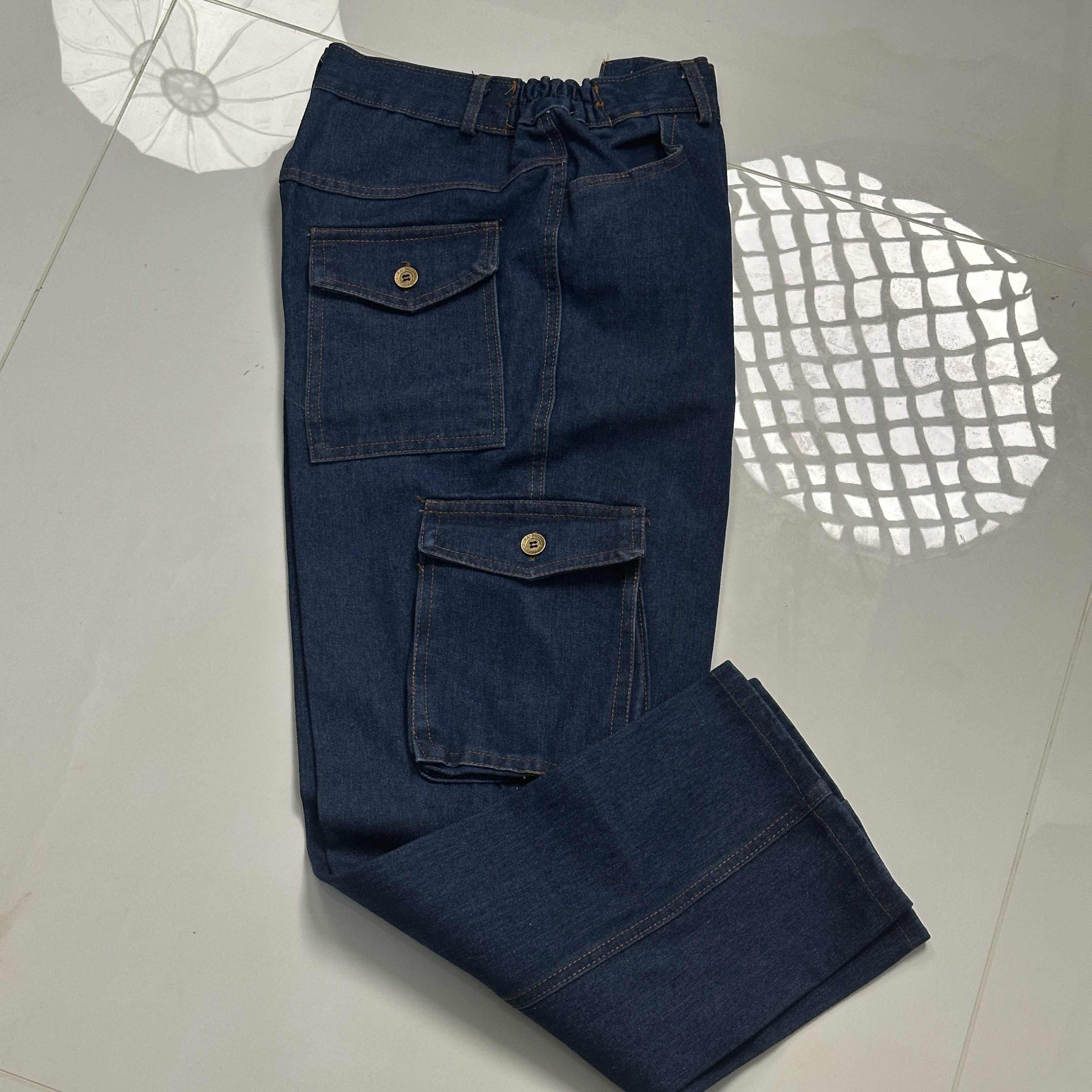 牛仔工装裤子 电焊服裤子男宽松工装焊工制服时尚春秋抗污耐脏