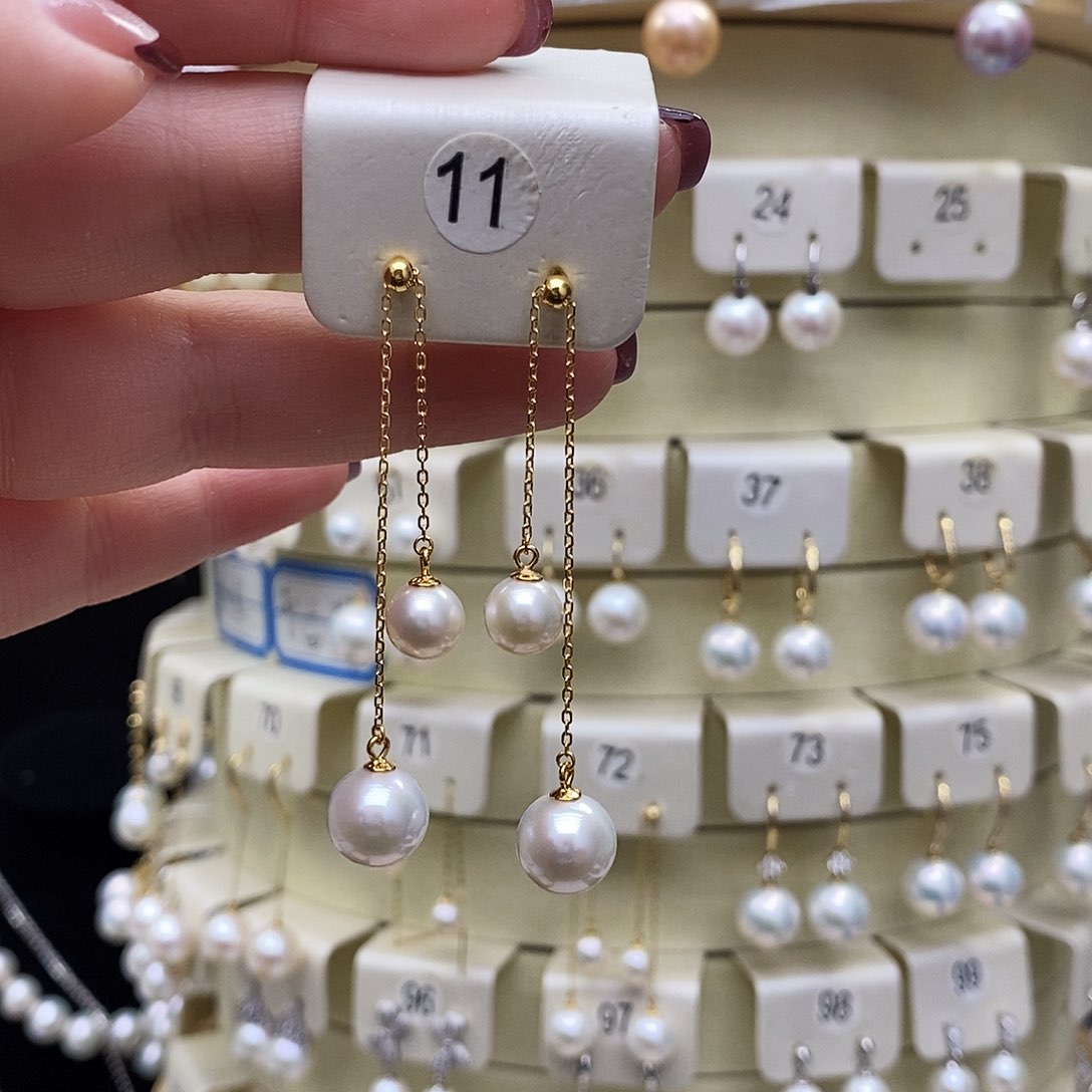 淡水珍珠耳饰银S925镶嵌