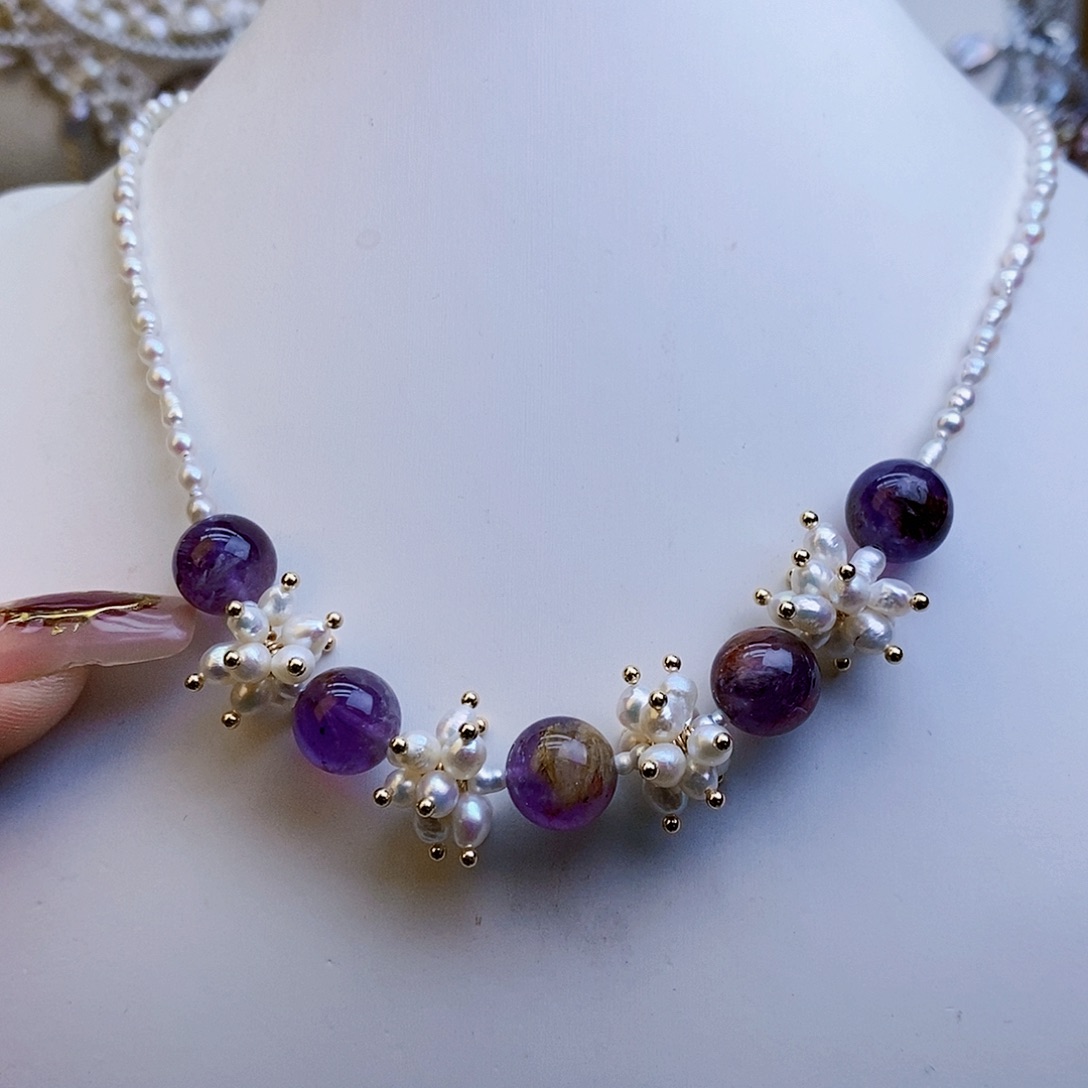 淡水珍珠颈饰银S925镶嵌