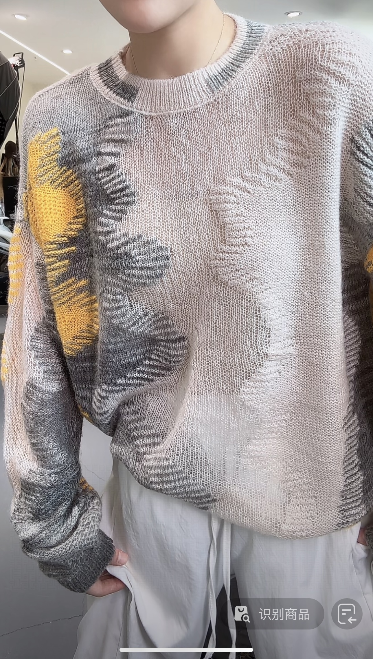 12340（部分无水洗唛，介意慎拍）WANGDAN新款圆领撞色毛衣