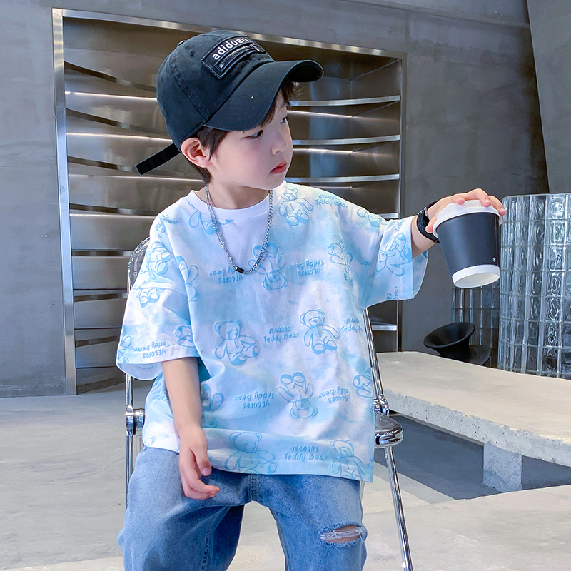 男童卡通动漫短袖t恤夏季薄款2025新款儿童网红炸街纯棉半袖T洋气