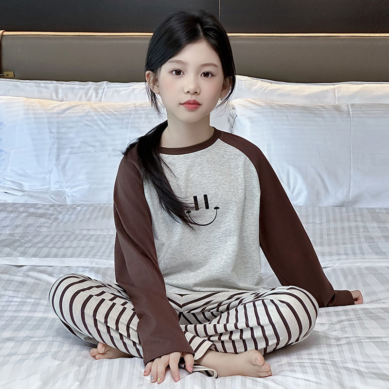 女童睡衣春秋季棉2025新款儿童女孩可外穿家居服大童秋款长袖套装