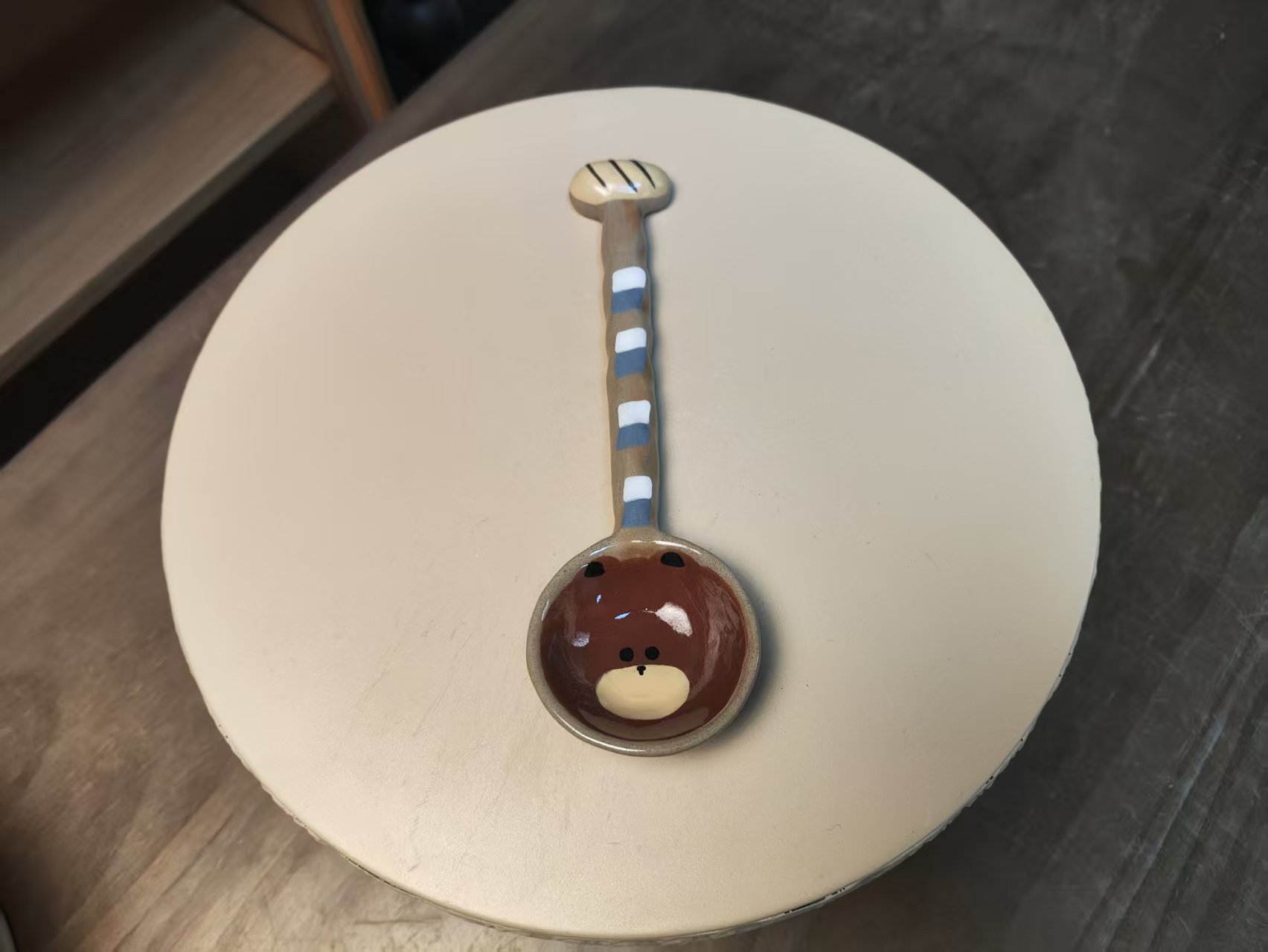 a482面包小熊陶瓷勺子