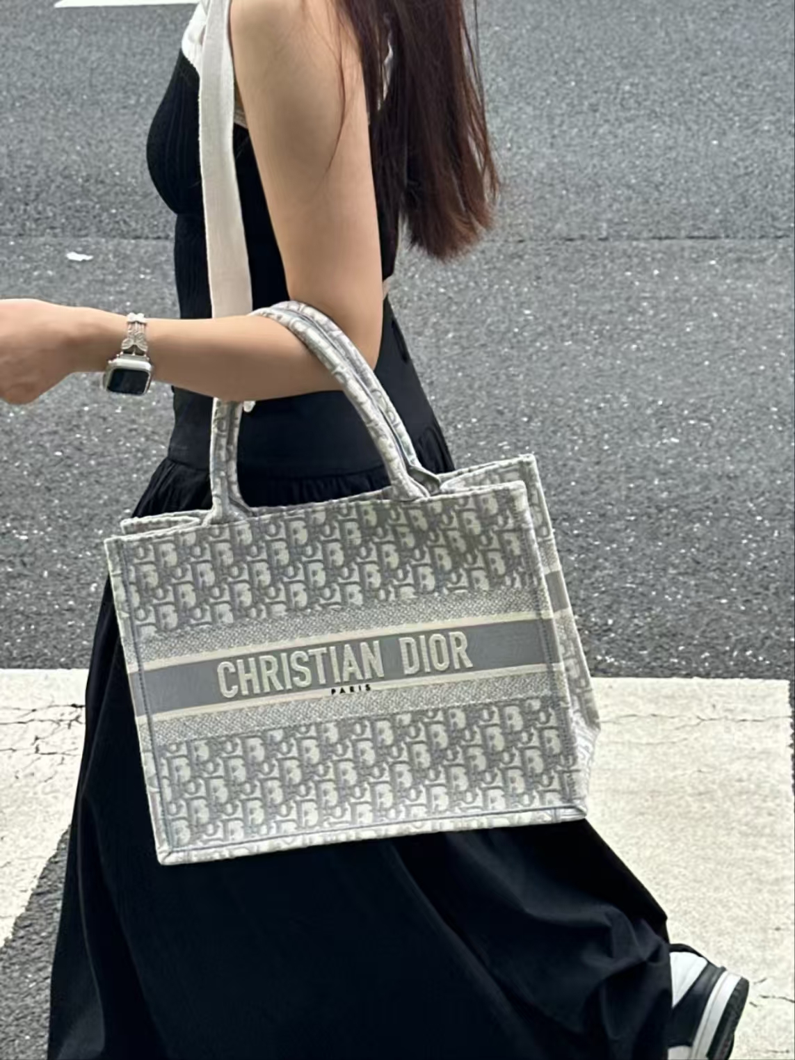 95新 DIOR/迪奥 CS5723/Dior 灰色老花托特包