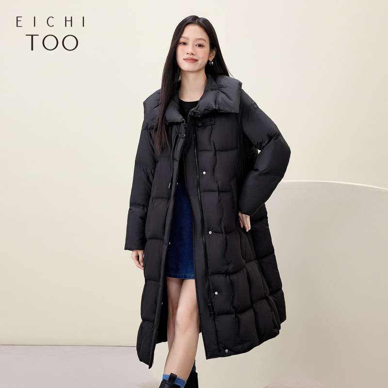 2024冬季新款新中式经典时尚中长 款立领厚棉袄EWRAJ4P045A