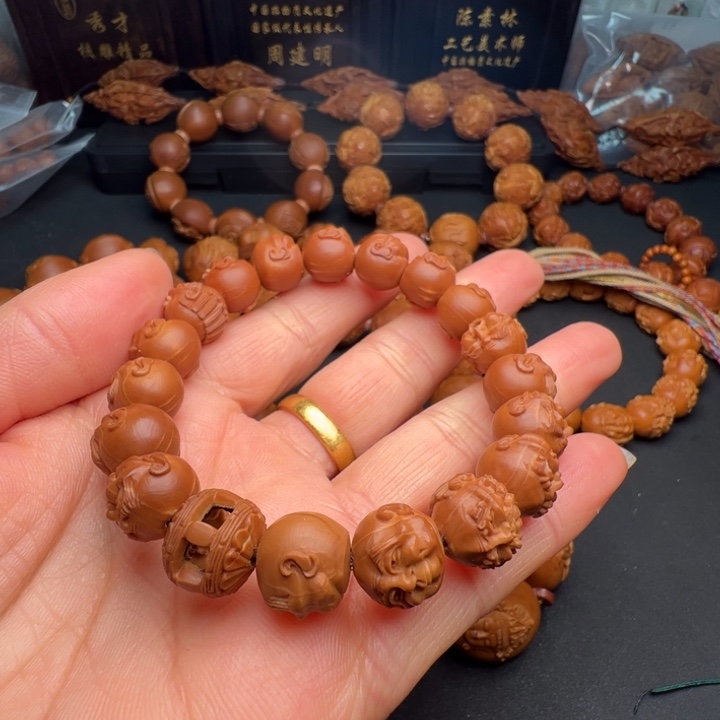 橄榄核手串/手链橄榄核雕刻1.2须派十八罗汉