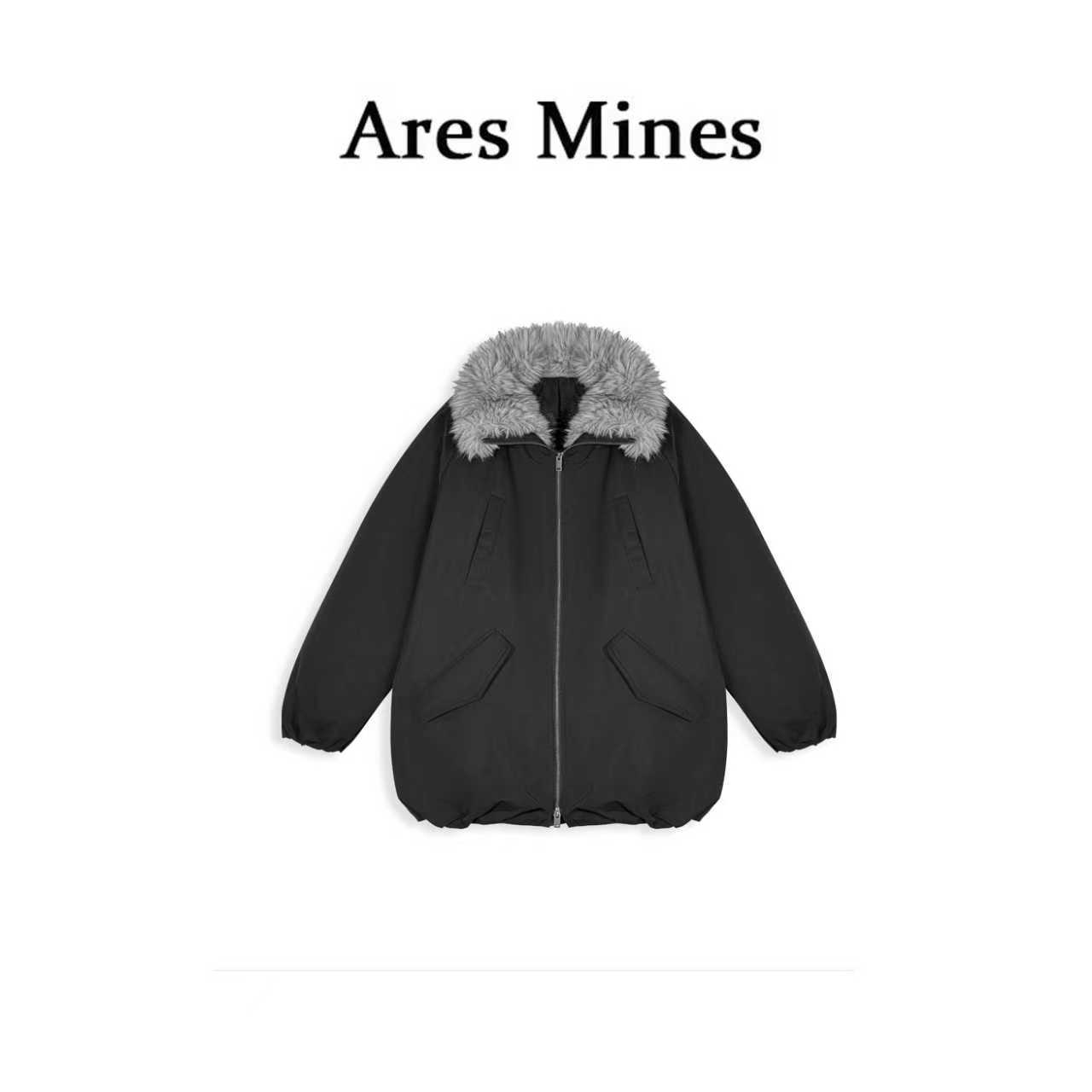 【盛朗熙Ares Mines】玄毛隐奢 美式复古加绒加厚毛领外套派克服