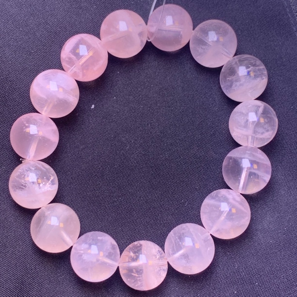 天然粉幽灵手链男女樱花粉色异象水晶手串通透聚宝盆雪花幽灵