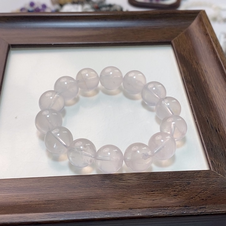 喜***梢手链烟晶未镶嵌粉水