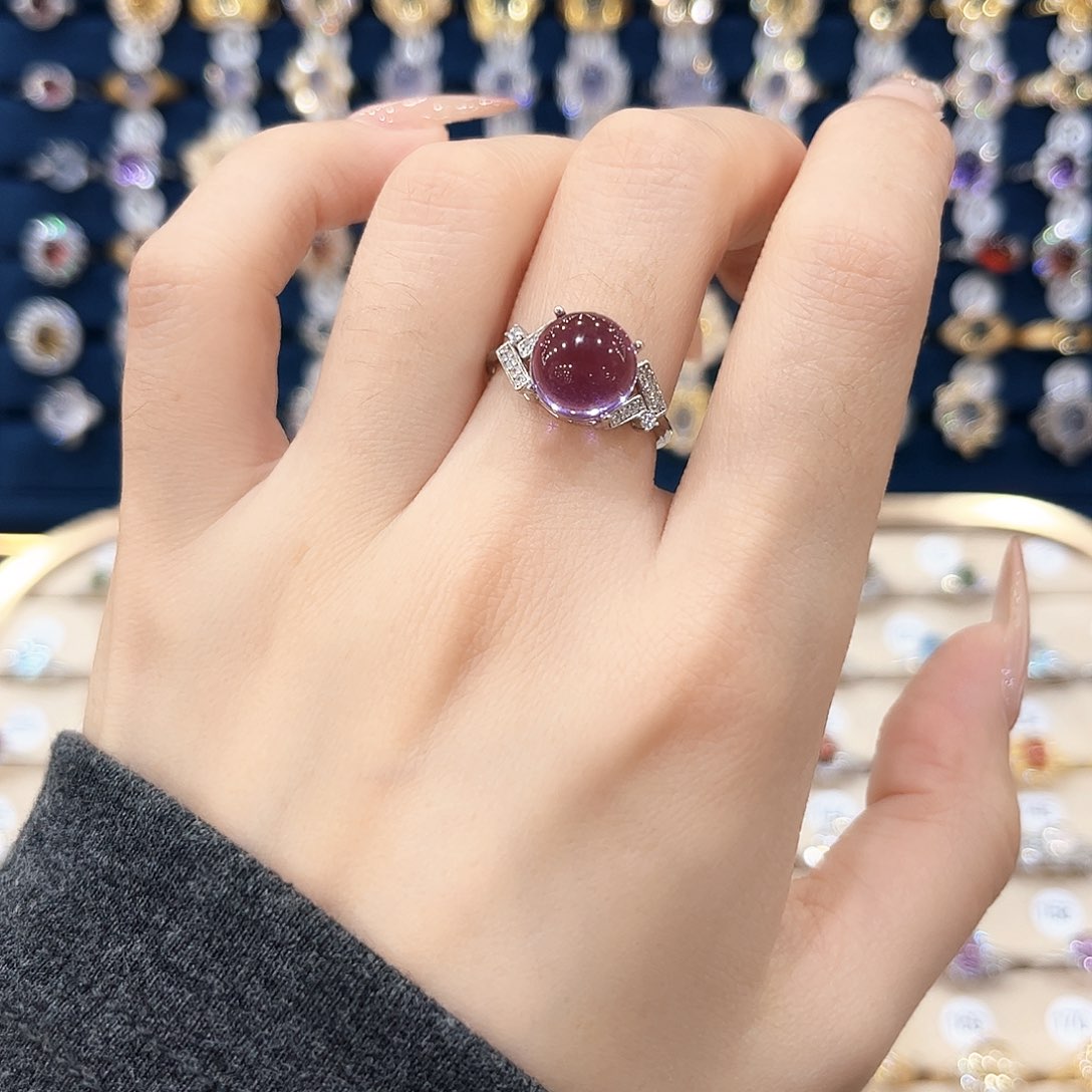 紫晶女款银S925镶嵌戒指