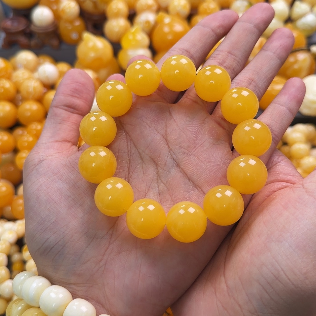 琥珀未镶嵌珠宝奇石18mm同料