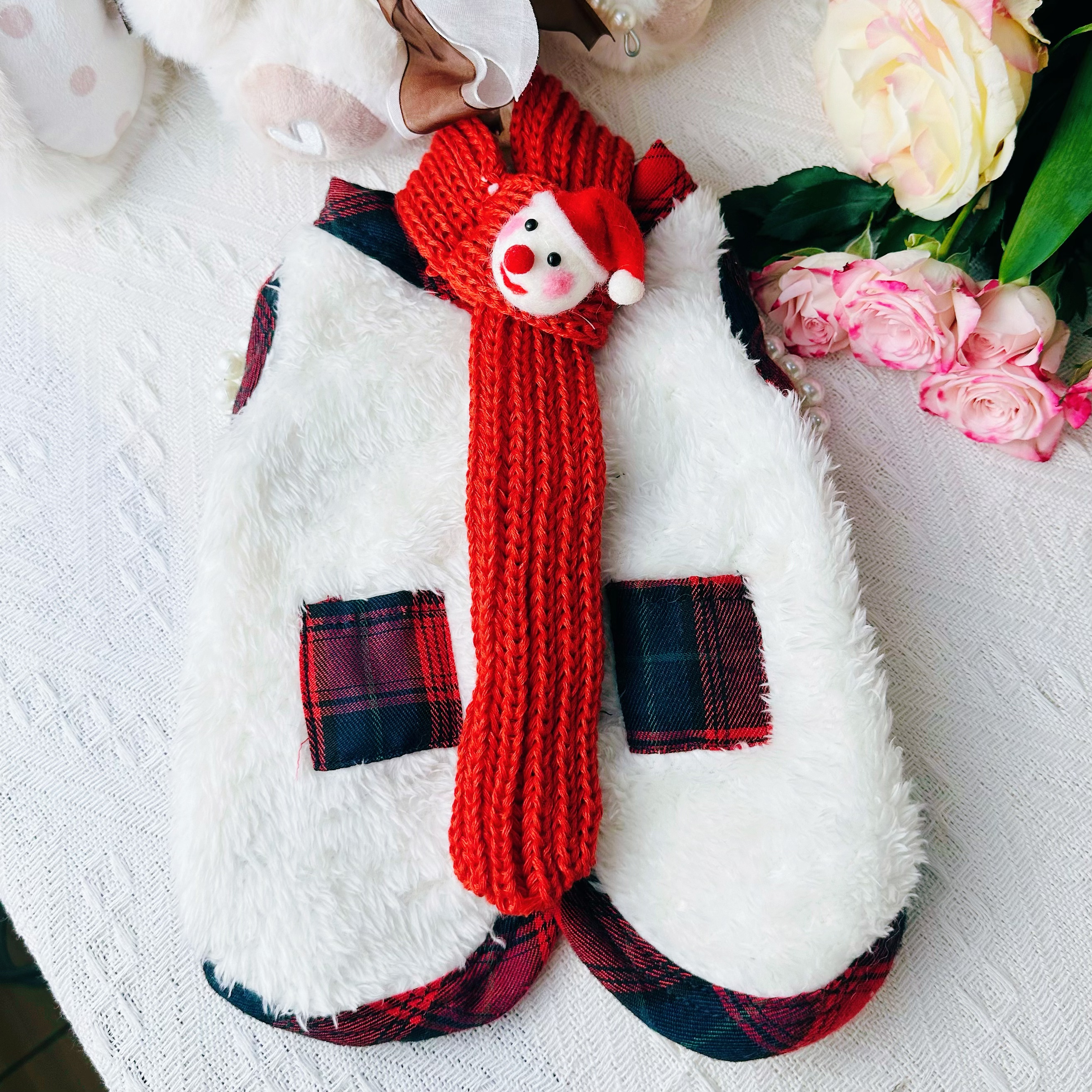 【圣诞恋人】冬季猫狗厚款白色圣诞老人衣服小型犬宠物