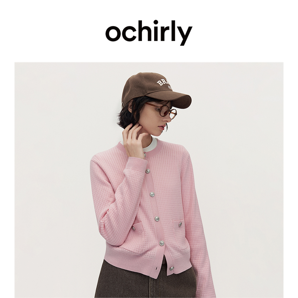 ochirly【可机洗澳洲进口美丽诺绵羊毛】针织外套女松弛感欧若风