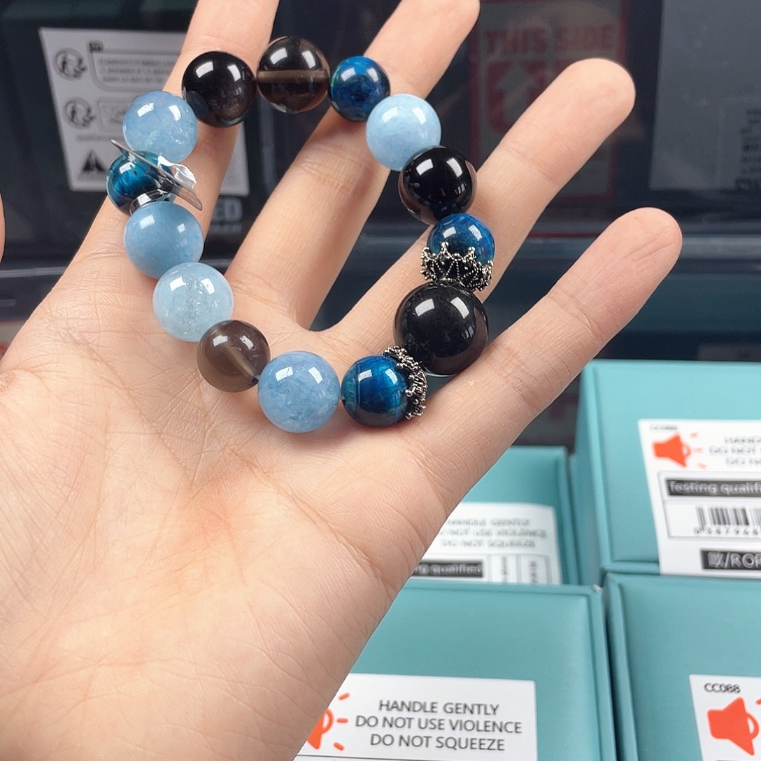 手链烟晶银S925镶嵌