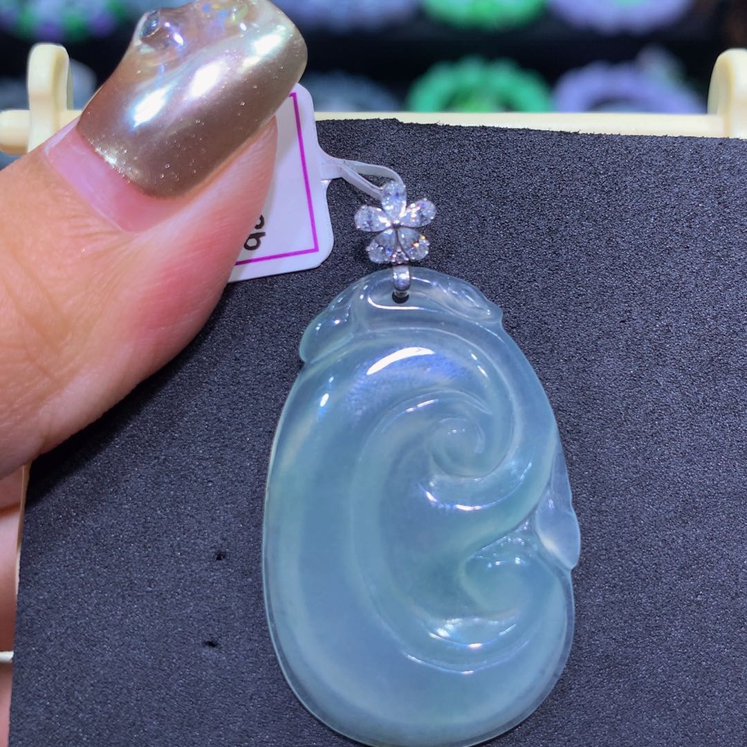 翡翠18K金镶嵌手链翡翠