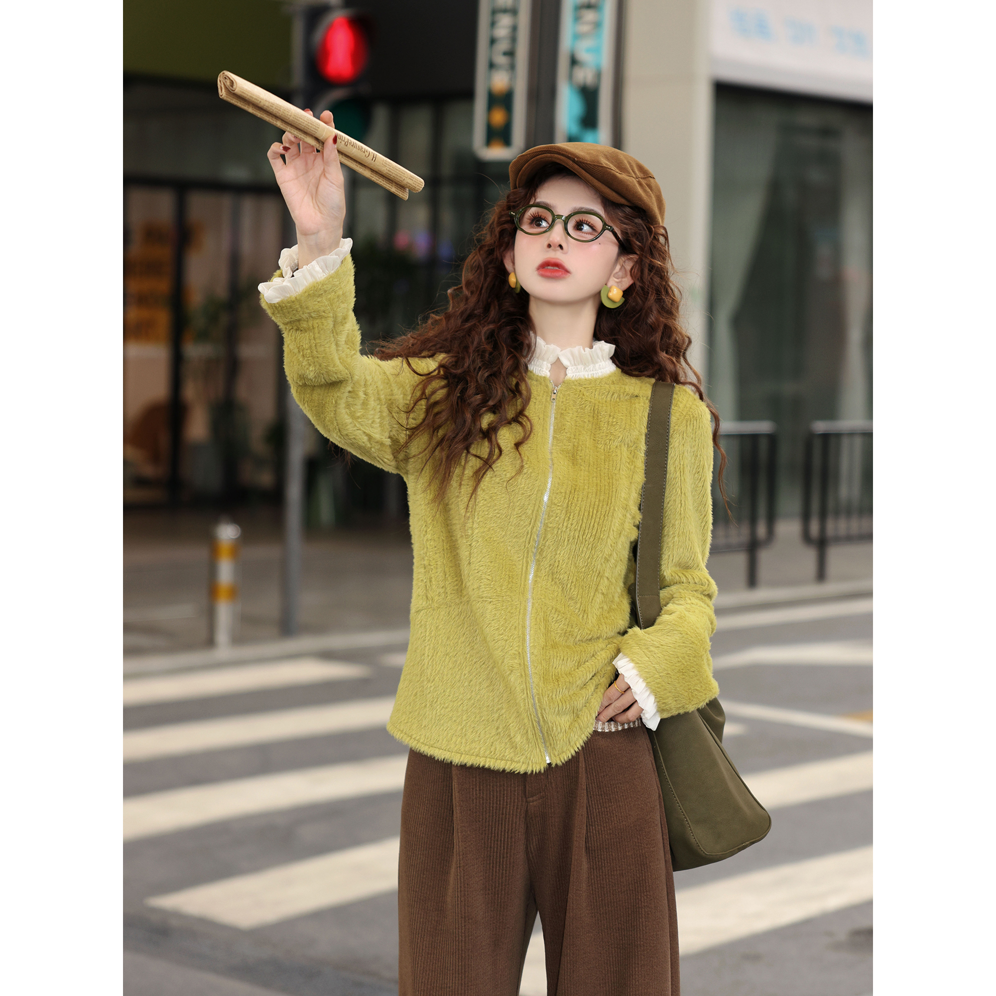 陈大器【松间酿酒】港风复古秋冬宽松百搭针织衫内搭上衣JH5749321