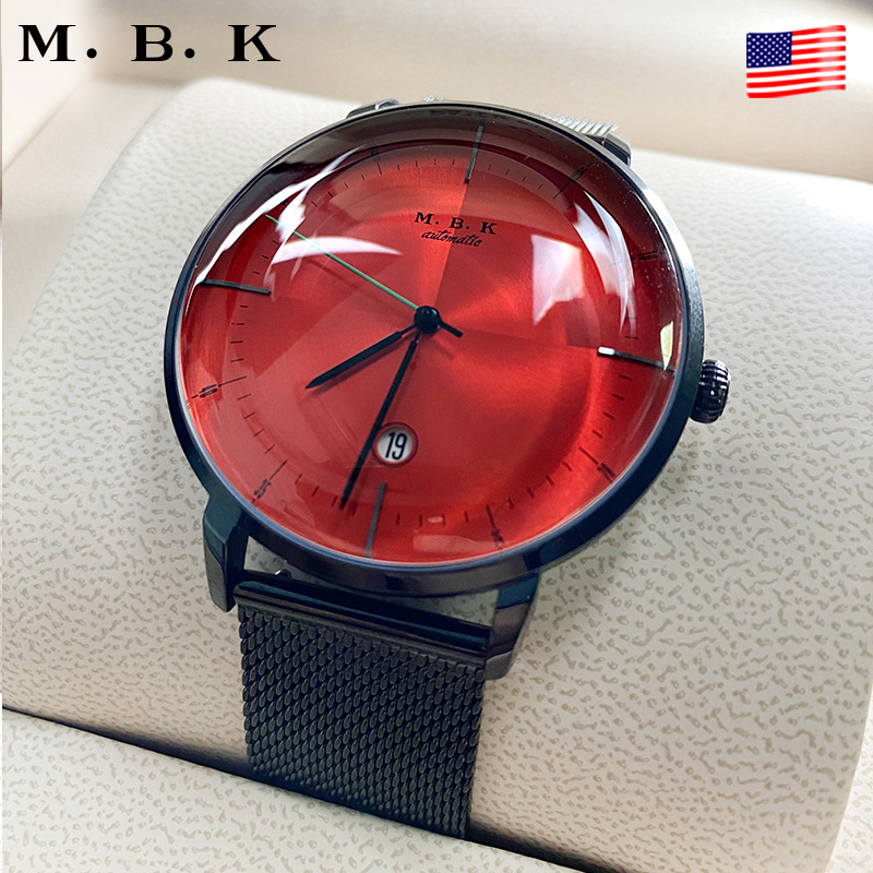欧美进口mbk手表男全自动机械表防水超薄男表简约3D凸面潮流mbk