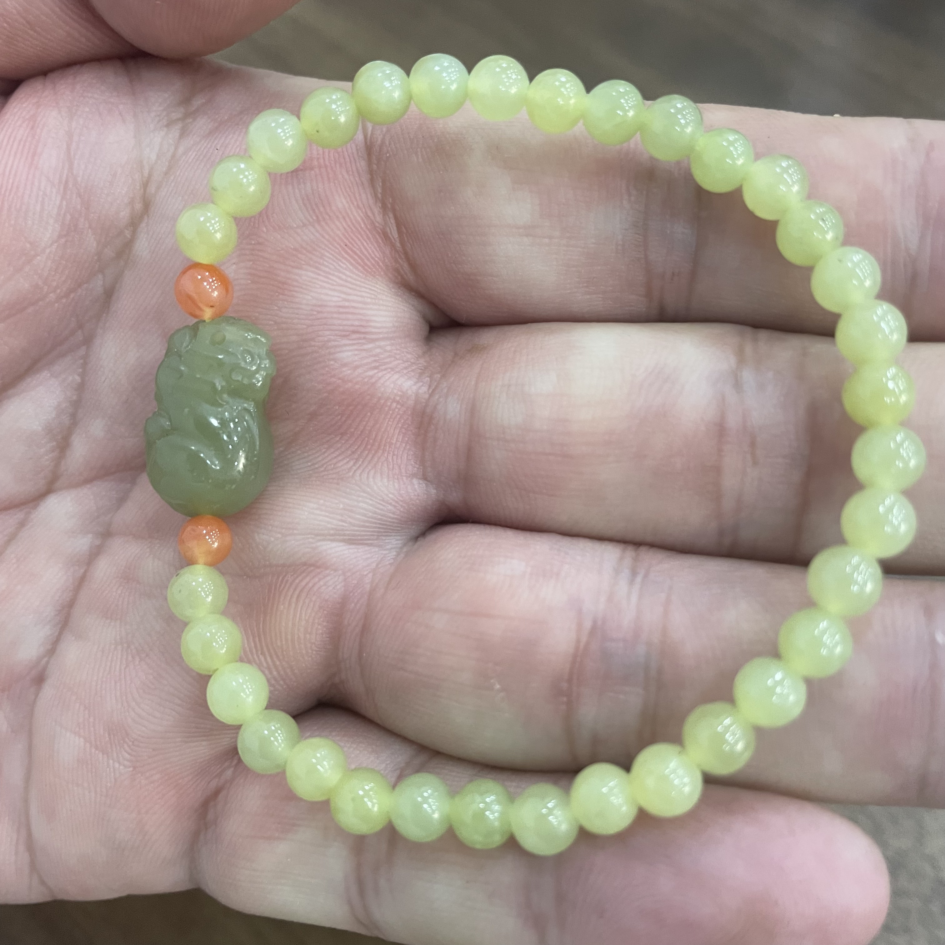 和田玉黄口貔貅手串卡5珠经多样型发货