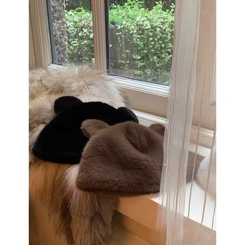 造型玩家 推荐入百搭防寒保暖可爱毛茸小熊帽子女