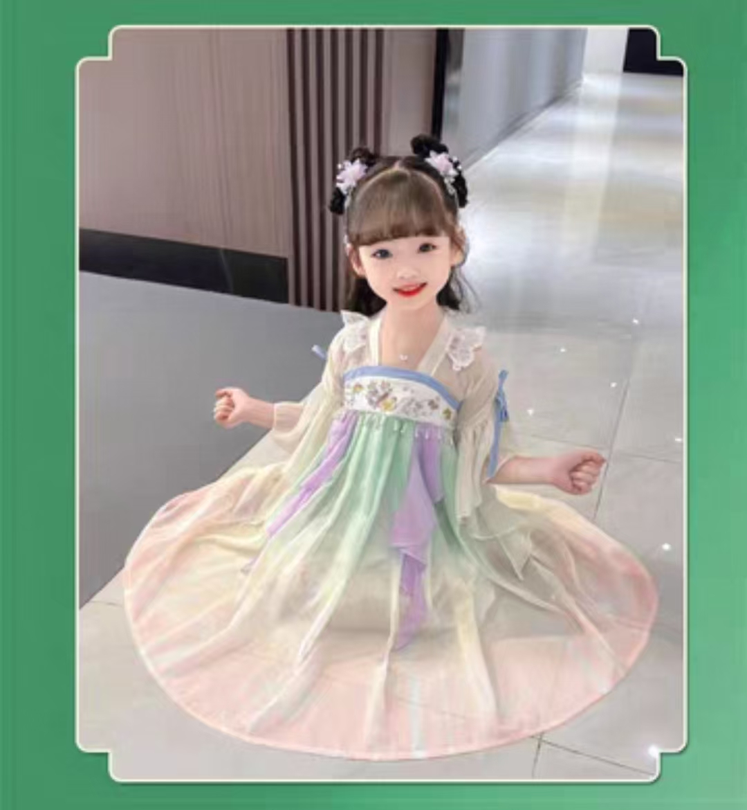 8208女童超仙高级古风汉服裙子夏款女孩国风唐装襦裙儿童古装