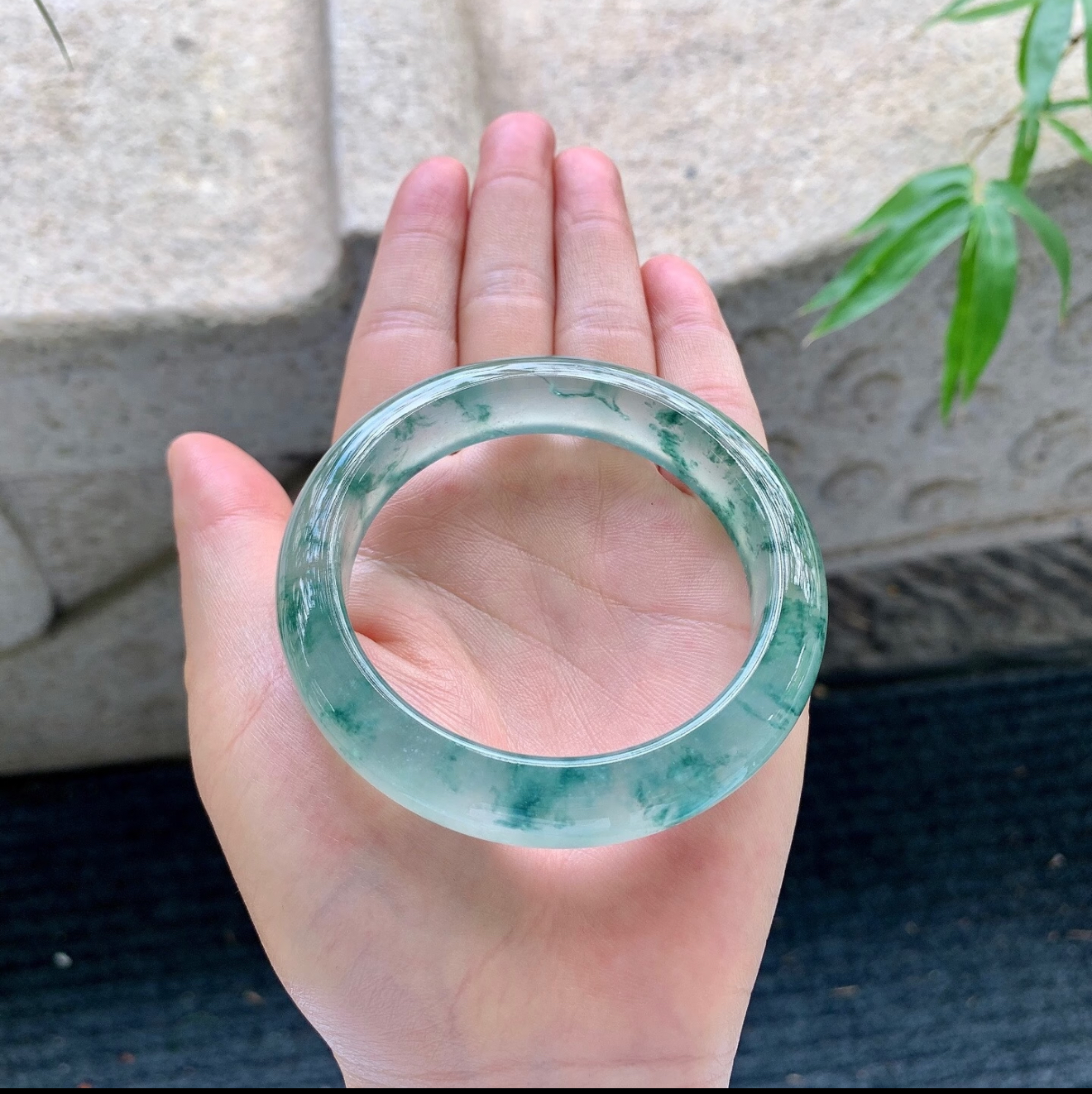 翡翠手镯蓝花天空蓝晴水黄加绿一口糖黄翡女款多样性发货