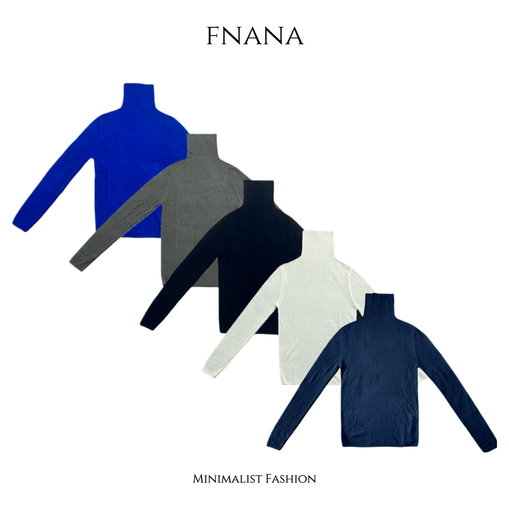 【FNANA】肌理感小透高领针织打底衫女修身软糯毛衣内搭堆堆领上衣