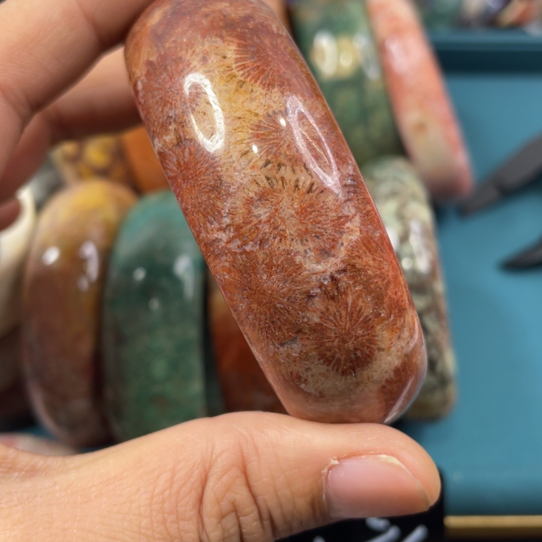 未镶嵌手镯硅化玉