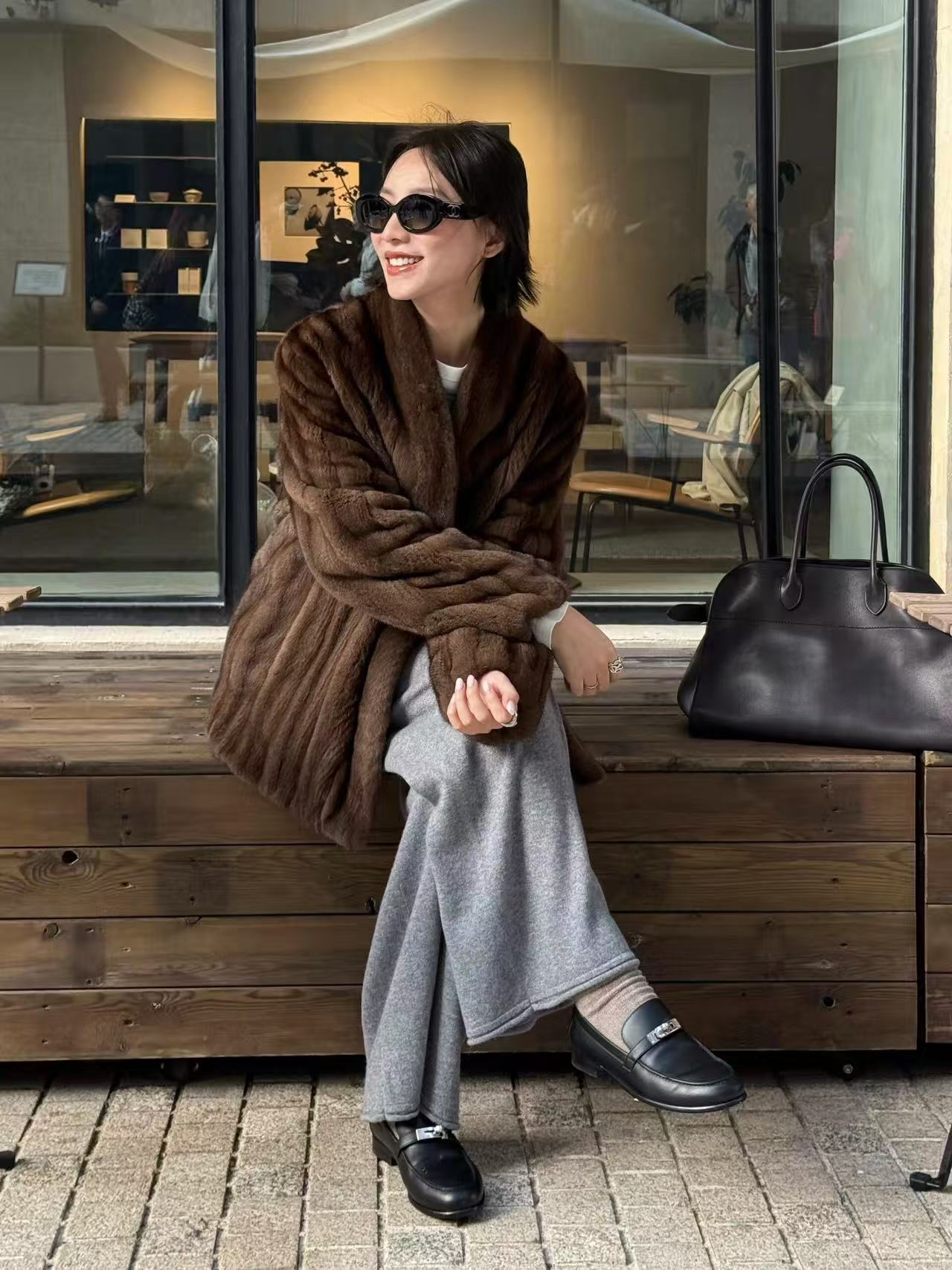 【皮城夫人】新款女士冬季时尚中长抽刀中长款气质芬兰短二水貂外套