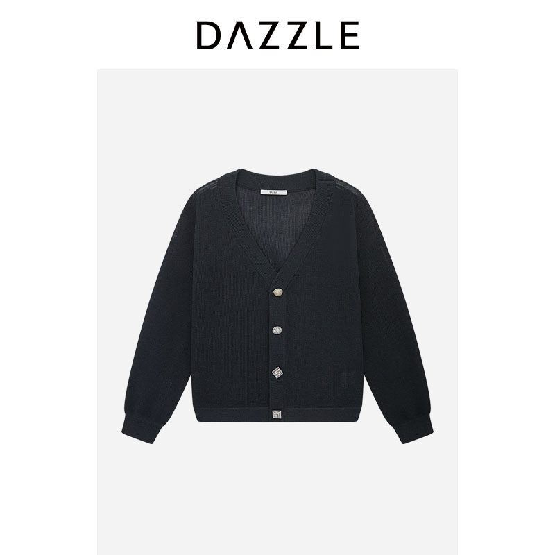 专选DAZZLE地素毛衣深灰色针织毛衫外套2H4E5011F