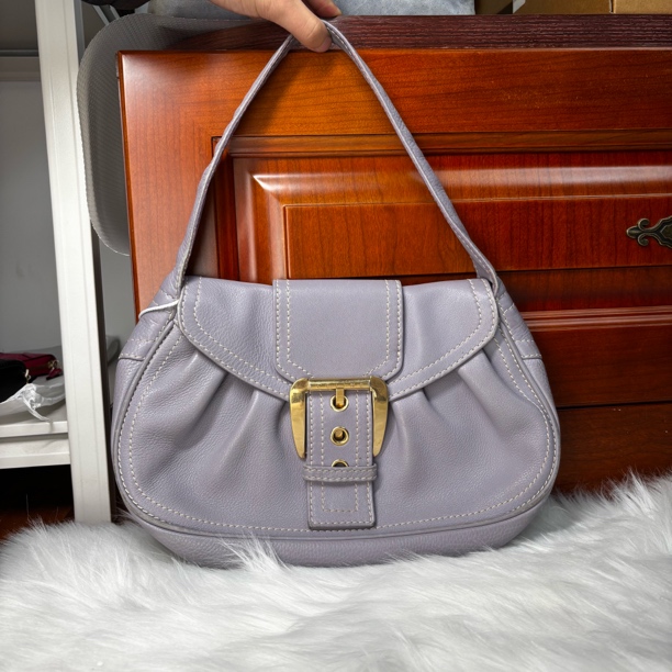 99新 Celine/思琳 中古紫色腋下包煜橦奢品a