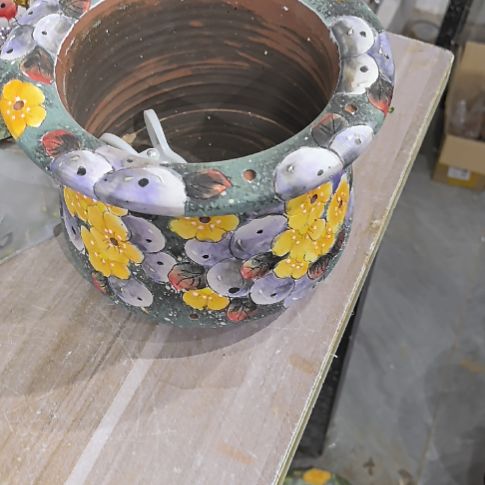 红泥花盆景德镇陶瓷