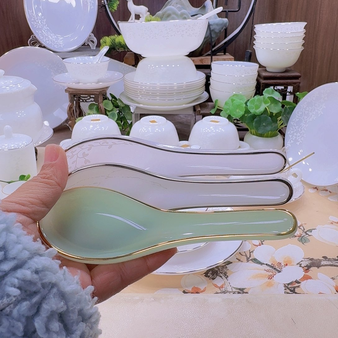 瓷景德镇玉瓷小勺单买