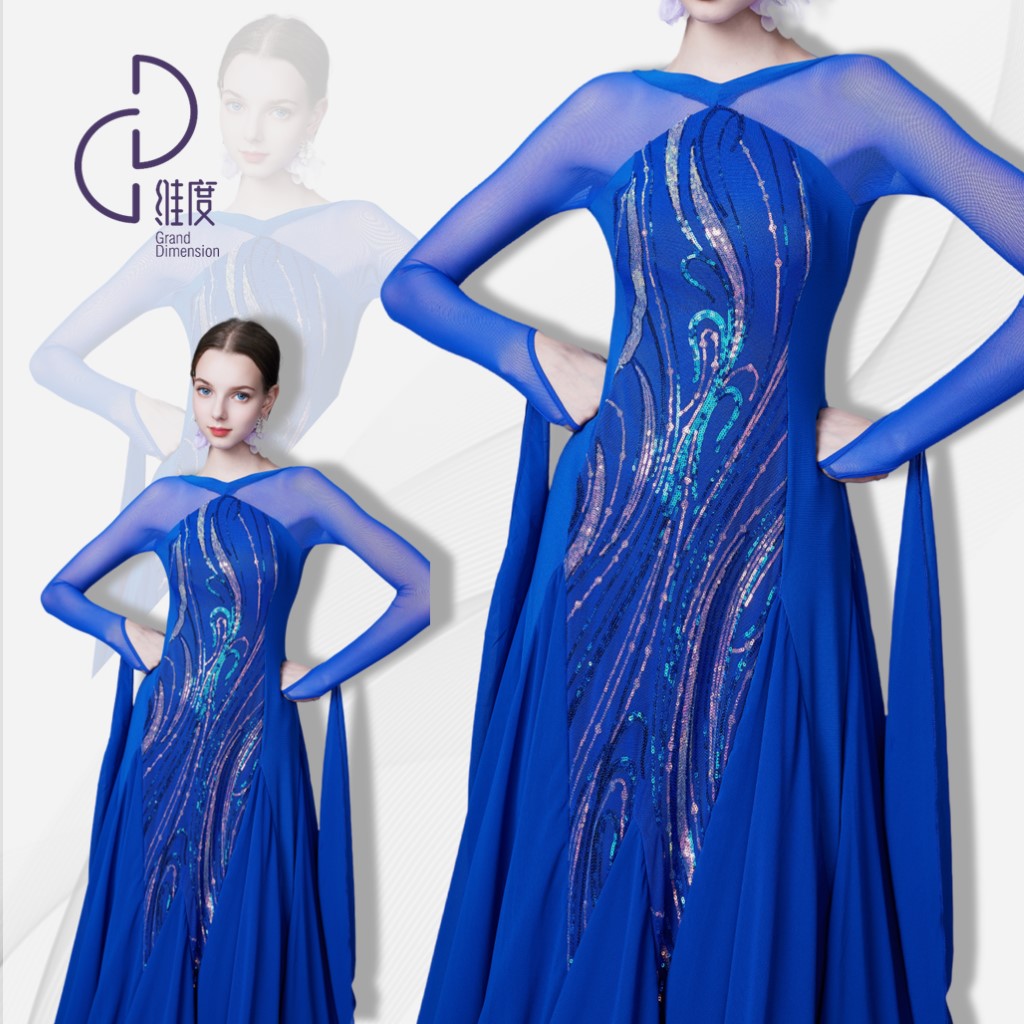 【维度舞服】SQ13女神专属舞会新款连衣裙摩登蹈服练习服性感修身