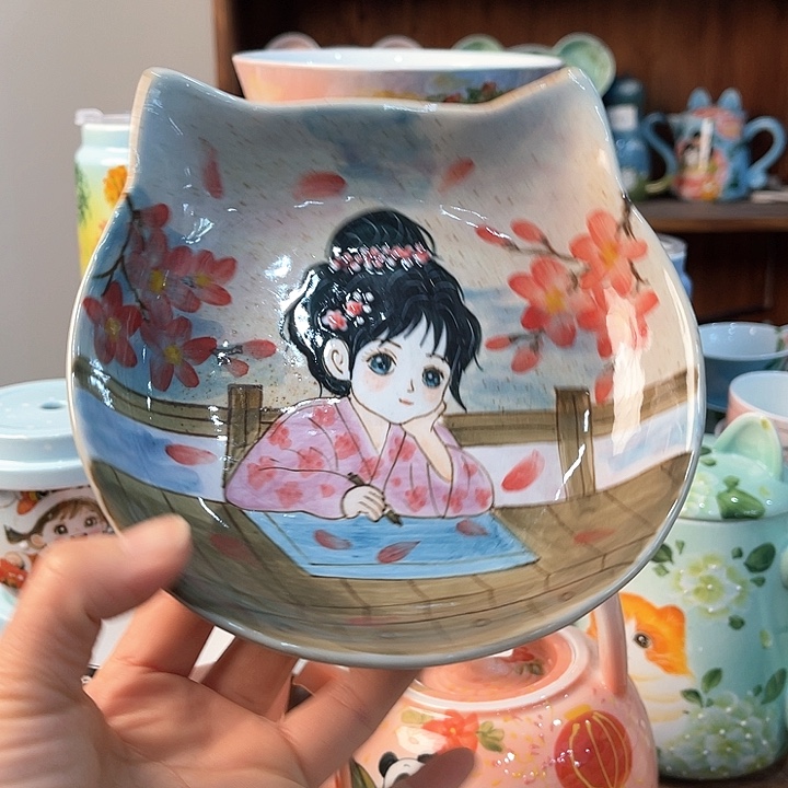 陶景德镇釉下手绘陶瓷 