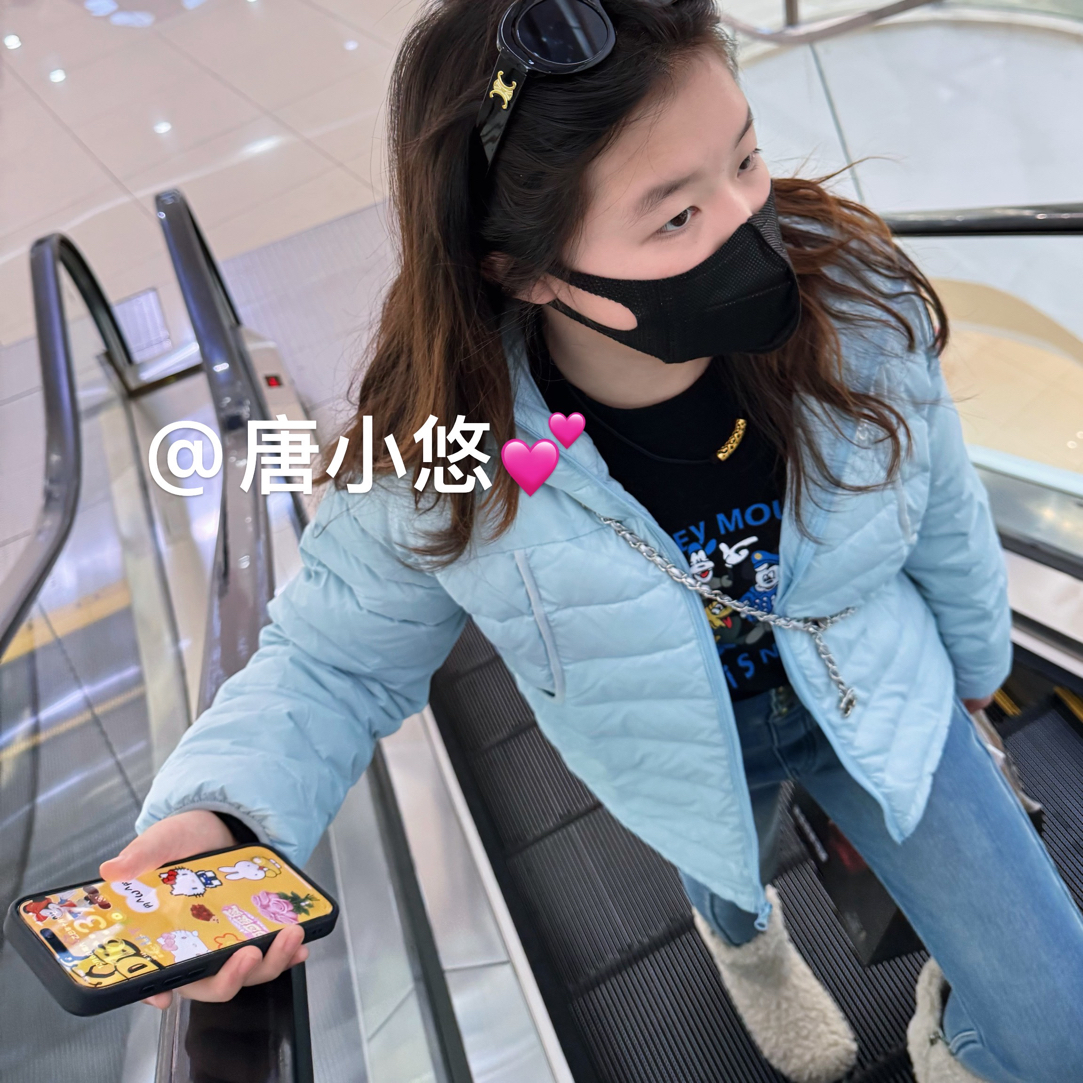 【唐小悠】超洋气蓝色排骨羽绒服