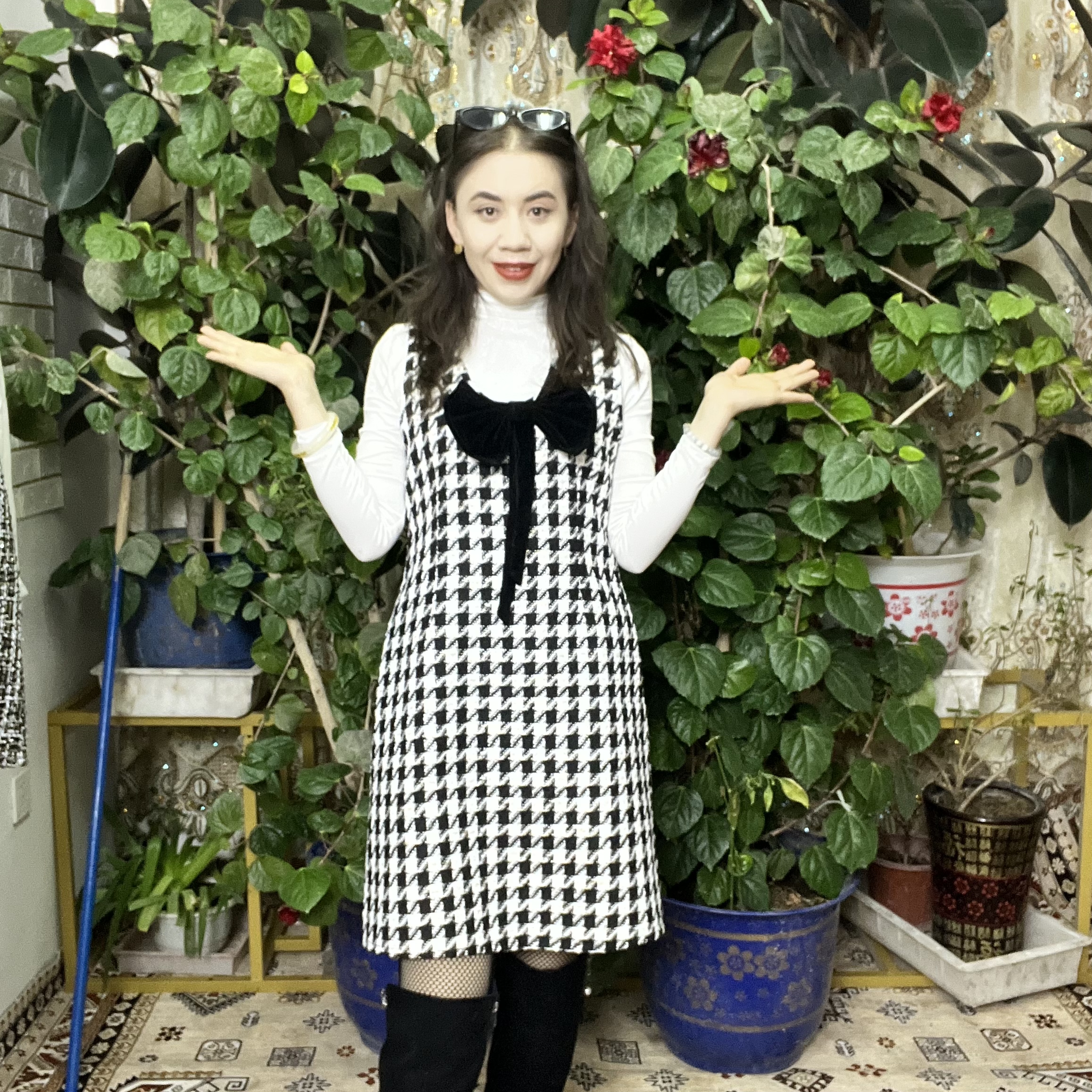 B秋冬经典小香风显瘦时尚气质宽松女士连衣裙