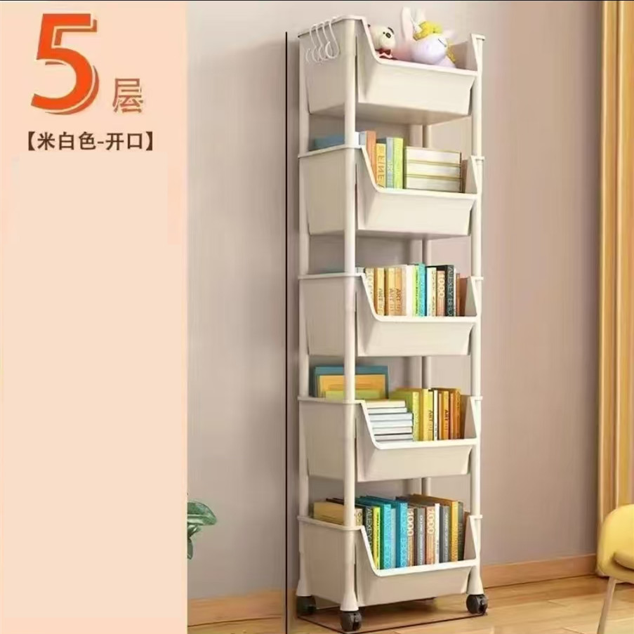 5层书桌置物架收纳储物架移动推车带轮子宿舍卧室卫生间零食架1B