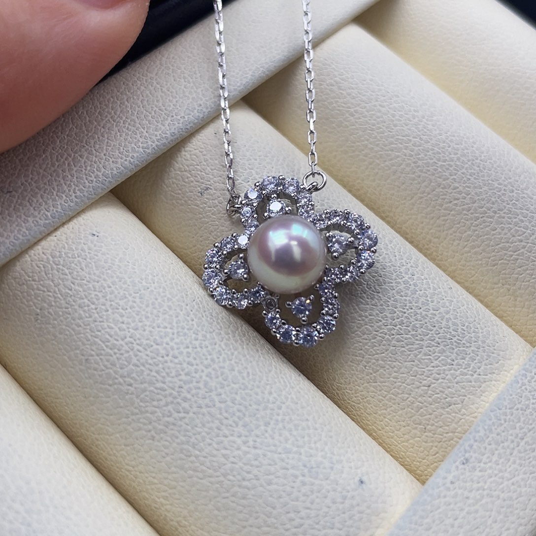 颈饰银S925镶嵌海水珍珠