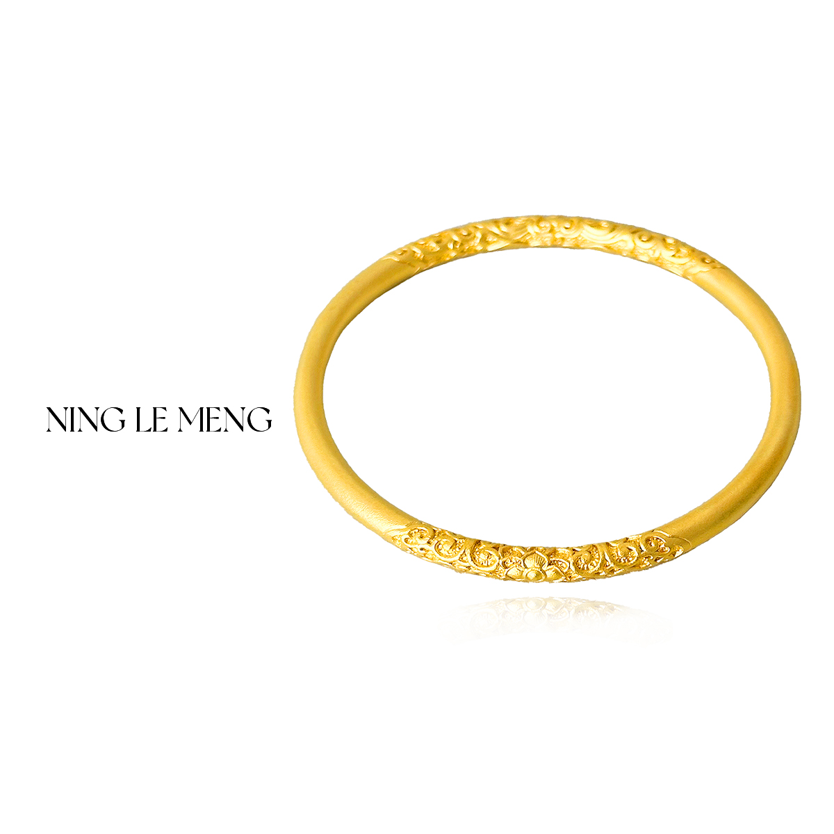 足银手镯 足银999.9古法卷草纹祥云国风精美复古手镯