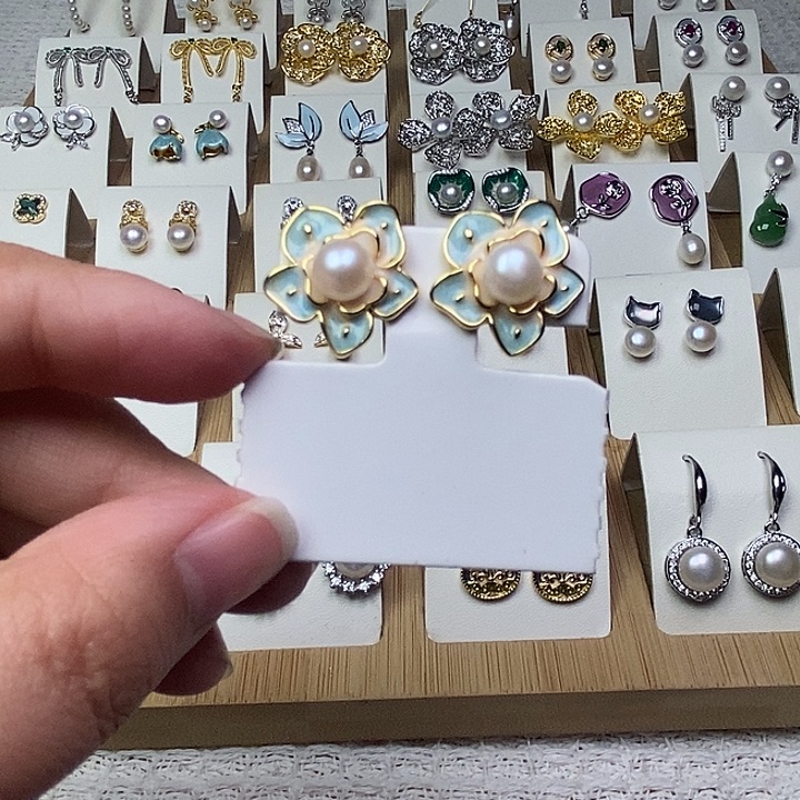 耳饰银S925镶嵌淡水珍珠