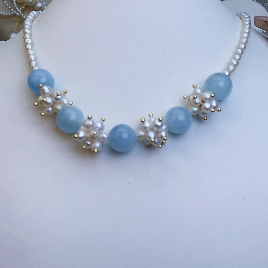 淡水珍珠颈饰银S925镶嵌