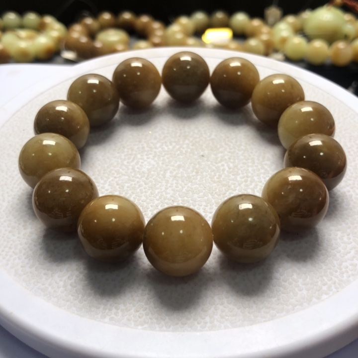 和田玉手串未镶嵌卡16