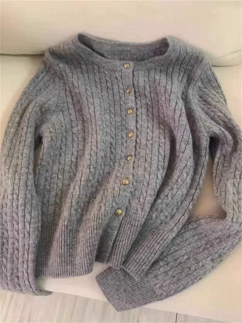 25-55女落肩袖长袖轻职风针织毛针织衫外搭秋冬秋季春秋