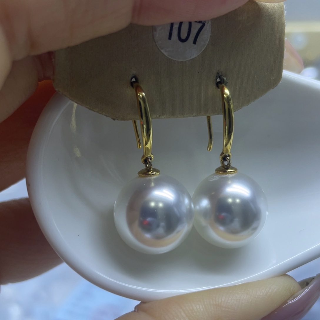 银S925镶嵌淡水珍珠耳饰