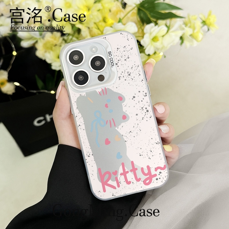 斑底透趴猫彩银壳适用于iPhone苹果16手机壳华为oppo小米手机壳男