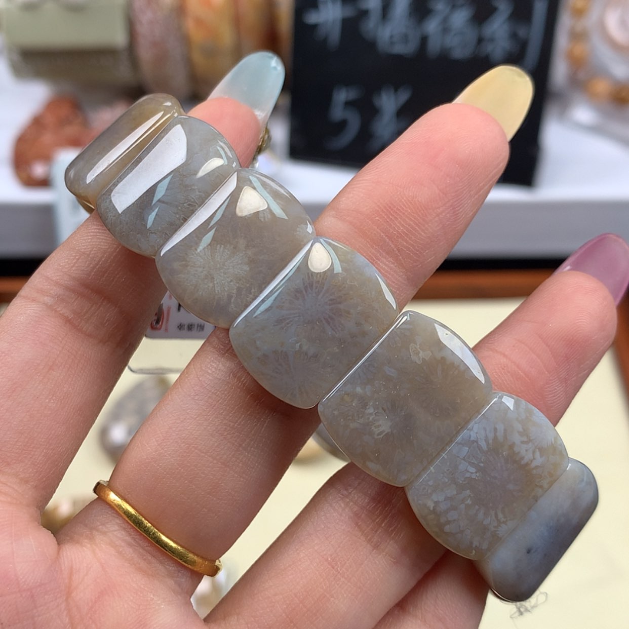 【闪购商品】硅化珊瑚（珊瑚玉）手镯未镶嵌高蓝冰立体大花128漏价68