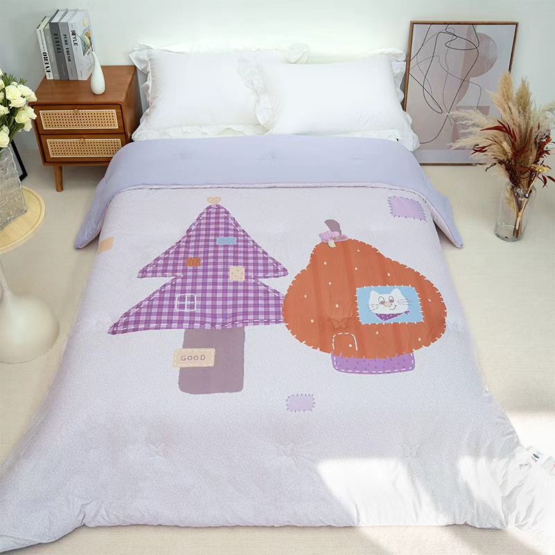 【冬被-稚趣小居-紫】童真超柔保暖德绒被